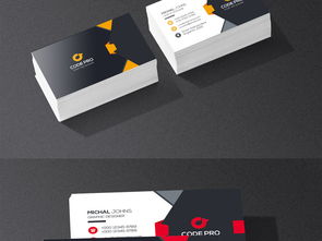 四色時尚公司商務名片設計模板 高清PSD素材下載與計算機圖文設計應用